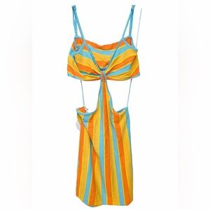 Princess Polly Multicolor Striped Tie-Front Summer Dress